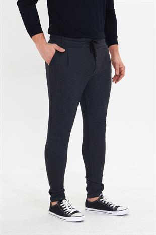 Erkek Polycotton Esnek Jogger Pantalon Siyah 5801-S