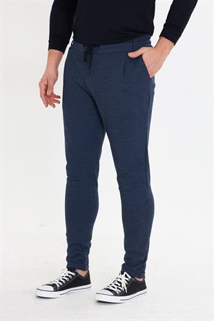 Erkek Polycotton Esnek Jogger Pantalon Lacivert 5801-L