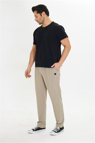 Erkek StretchFit Esnek Eşofman Altı Bej 2661-B