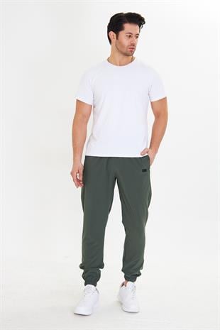 Erkek StretchFit Esnek Lastik Paçalı Eşofman Altı Haki 2663-H