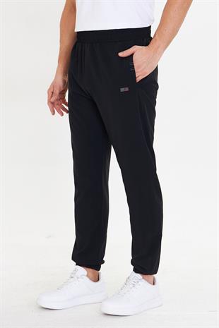 Erkek StretchFit Esnek Lastik Paçalı Eşofman Altı Siyah 2663-S