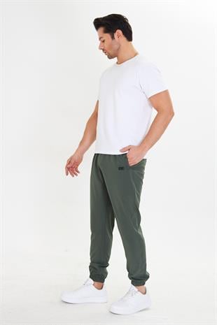 Erkek StretchFit Esnek Lastik Paçalı Eşofman Altı Haki 2663-H
