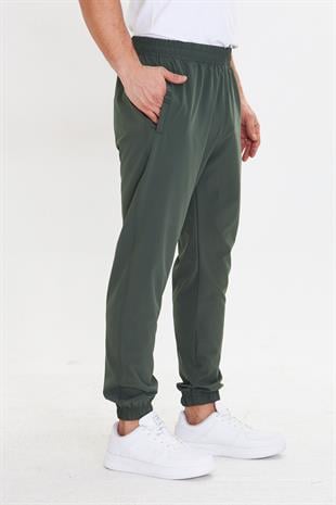 Erkek StretchFit Esnek Lastik Paçalı Eşofman Altı Haki 2663-H