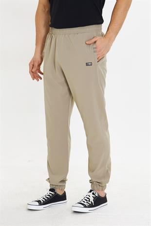 Erkek StretchFit Esnek Lastik Paçalı Eşofman Altı Bej 2663-B