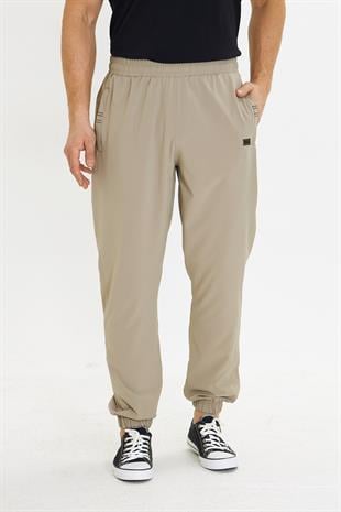 Erkek StretchFit Esnek Lastik Paçalı Eşofman Altı Bej 2663-B