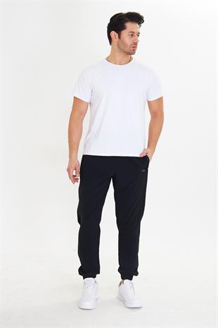 Erkek StretchFit Esnek Lastik Paçalı Eşofman Altı Siyah 2663-S