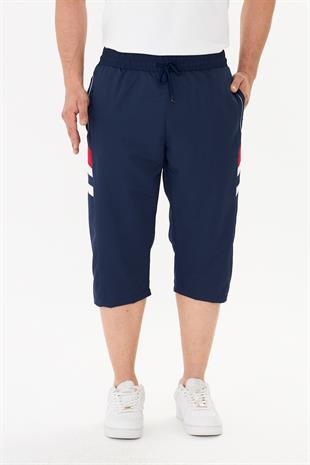 Erkek Şerit Detaylı Cepli Micro Deniz Kapri Lacivert 3292-L