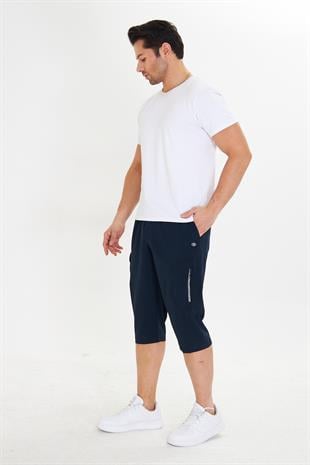 Erkek StretchFit Kargo Cepli Esnek Kapri Lacivert 6035-L