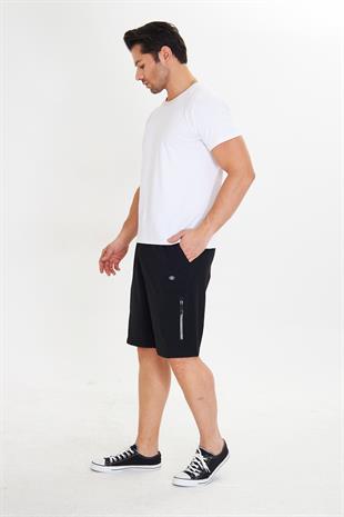 Erkek StretchFit Kargo Cepli Esnek Şort Siyah 6040-S
