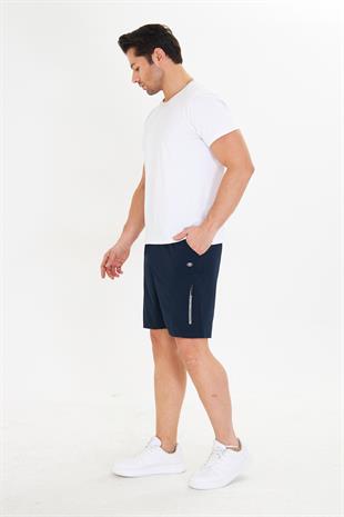 Erkek StretchFit Kargo Cepli Esnek Şort Lacivert 6040-L