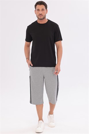 Erkek Sporcu Bisiklet Yaka T-Shirt Siyah-5017