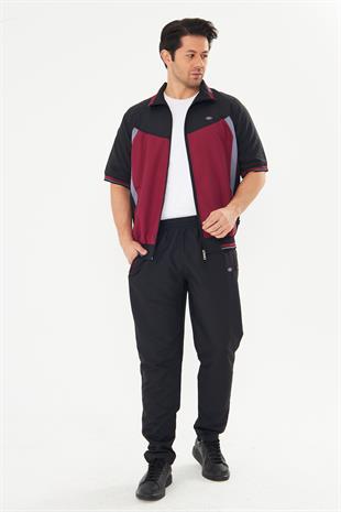 Erkek Micropoly Kumaş Kısa Kollu Eşofman Takımı Bordo 919-B
