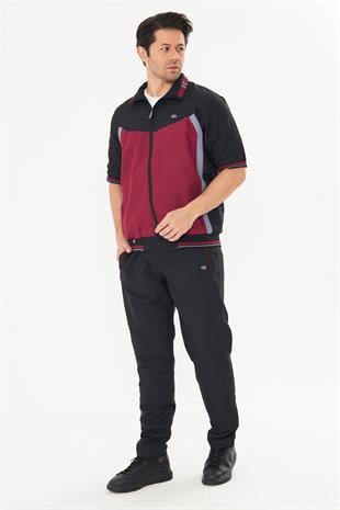 Erkek Micropoly Kumaş Kısa Kollu Eşofman Takımı Bordo 919-B
