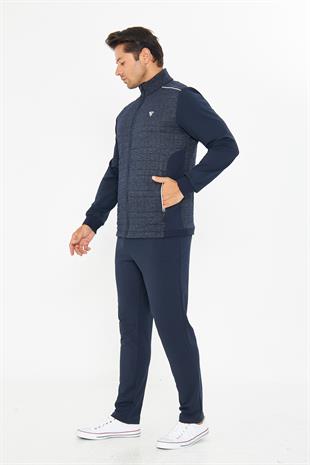 Erkek Tam Fermuarlı Eşofman Takımı Lacivert 5753-L