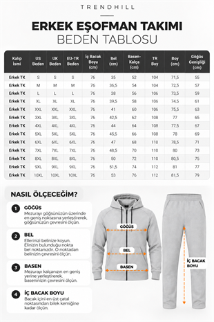 Şardonsuz 3 iplik Pamuklu Basic Bisiklet Yaka Unisex Eşofman Takımı 5738