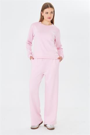 Kadın Modal Kumaş Rahat Kalıp Eşofman Takımı Pembe 8509-P