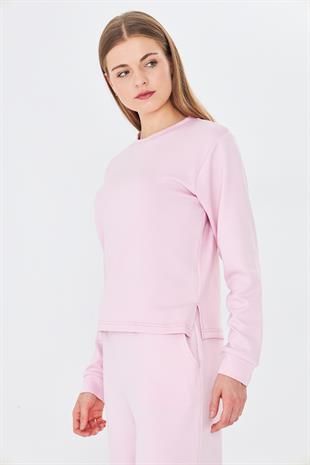 Kadın Modal Kumaş Rahat Kalıp Eşofman Takımı Pembe 8509-P