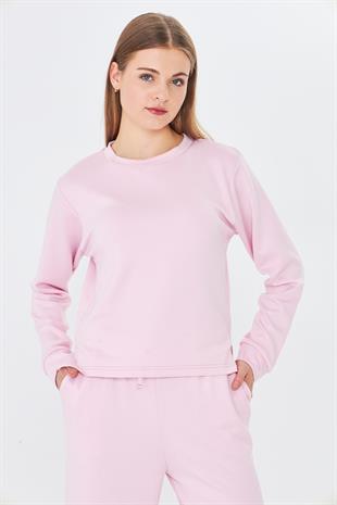 Kadın Modal Kumaş Rahat Kalıp Eşofman Takımı Pembe 8509-P