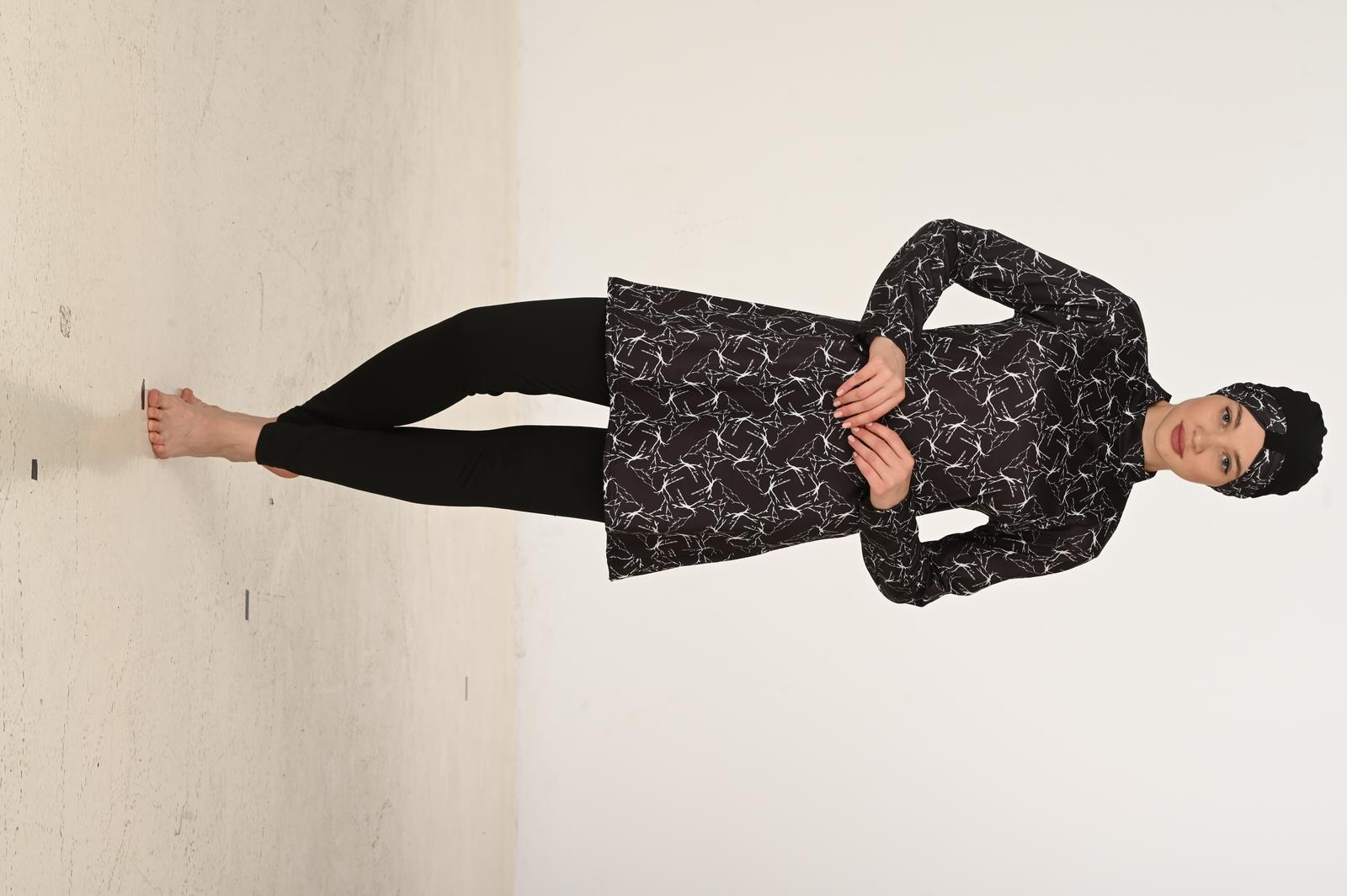 Büyük Beden Tam Kapalı Likralı Tesettür Mayo 3419B