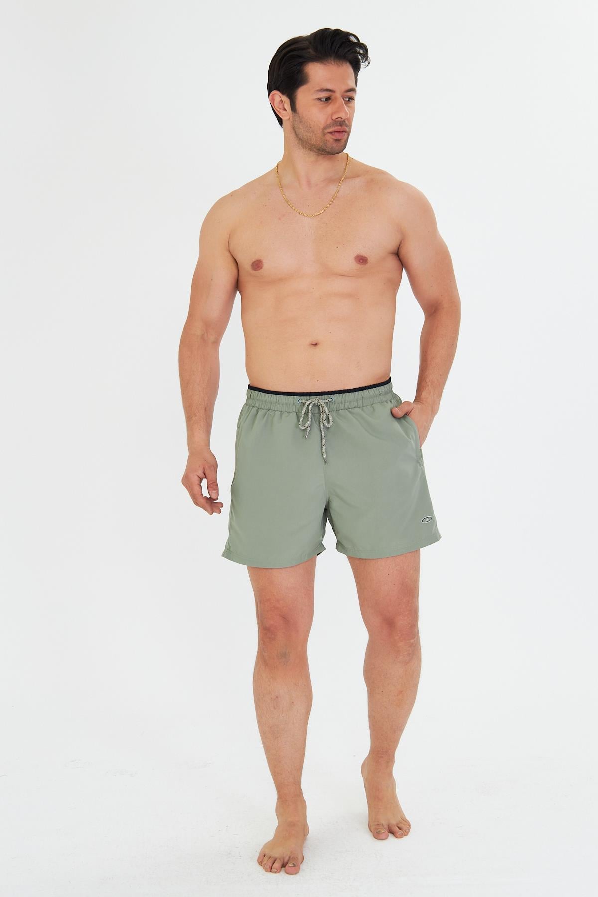 Erkek Deniz Şort Mayo Haki 3270-H