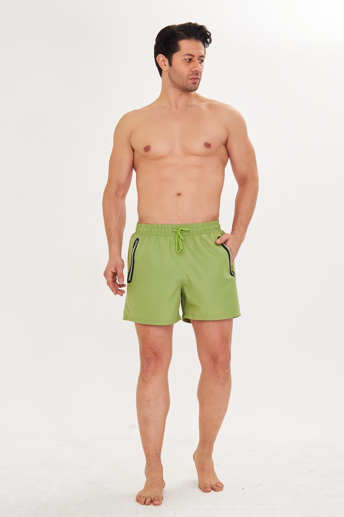 Erkek Deniz Şort Mayo Yeşil 2607-Y