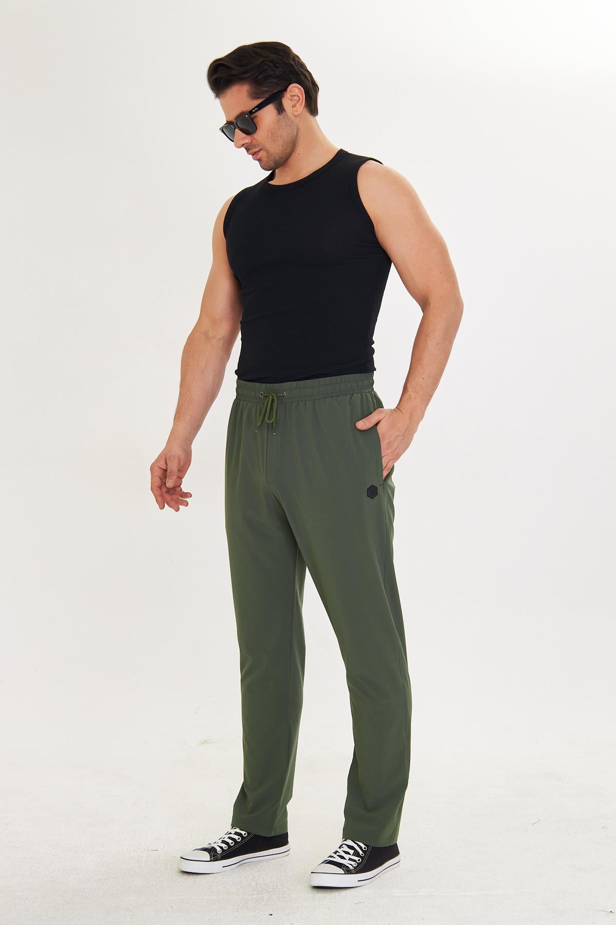 Erkek StretchFit Esnek Eşofman Altı Haki 2660-H
