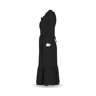 Düğmeli Çocuk Elbisesi Siyah
