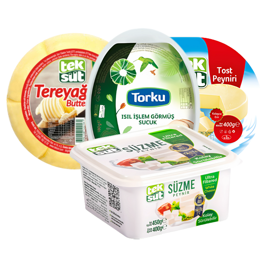 Kahvaltılık Set 4 – Beyaz Peynir, Tost Peyniri, Tereyağı, Vakum Sucuk
