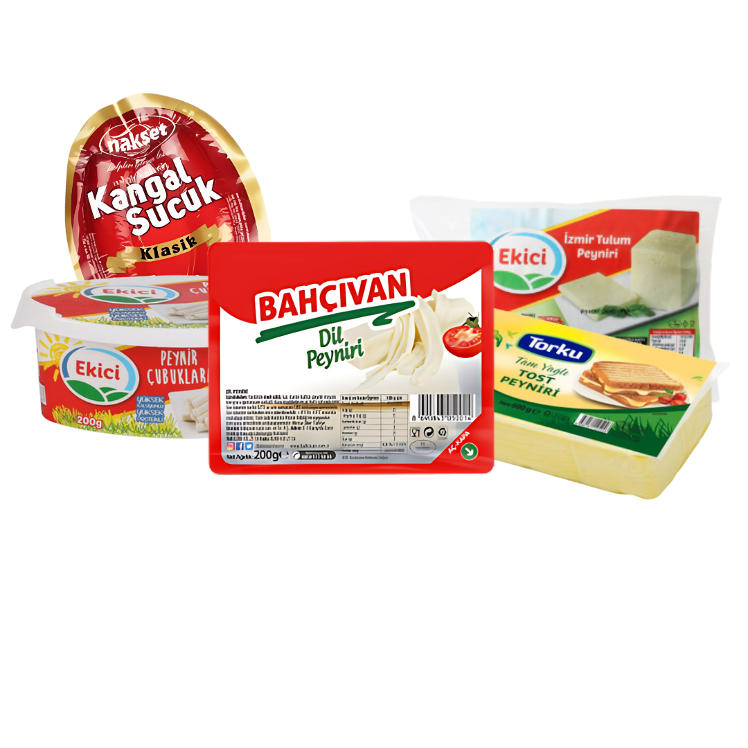 Kahvaltılık Peynir ve Sucuk Seti – Tost, Tulum, Dil, Peynir Çubuğu, Kangal Sucuk