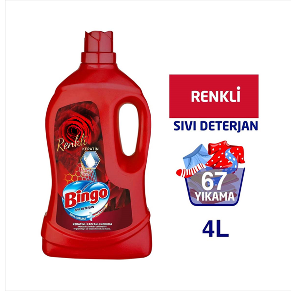 Bingo Sıvı Deterjan Renkli 4L