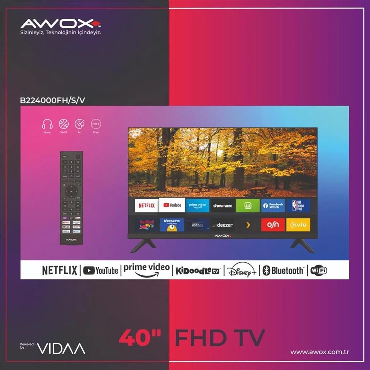 Awox B224000 Full HD 40 102 Ekran Uydu Alıcılı Smart Led Tv