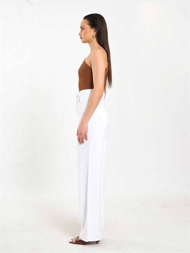 071897 Tokalı Tek Omuz BodySuit Açık Kahve