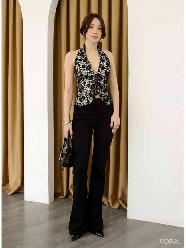 20290 Boyun Askılı Dantelli Bluz Beyaz