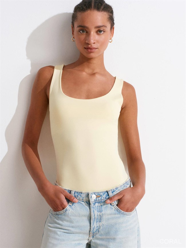 20977 Kalın Askılı Atlet Açık Sarı