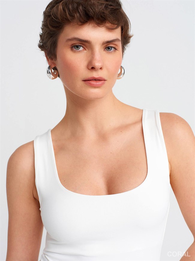 20977 Kalın Askılı Atlet Ekru