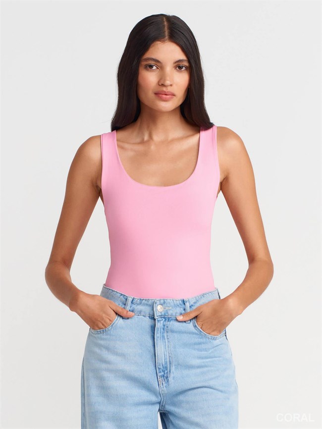 20977 Kalın Askılı Atlet Pembe