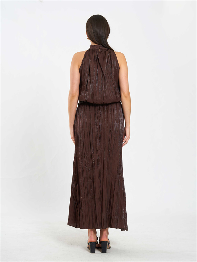 220650 Kraslı Etek Bluz Takım Kahve