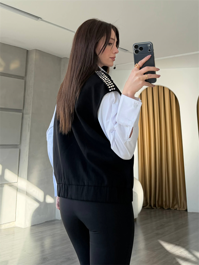 Apoleti Droplu Yelek 18101 Siyah