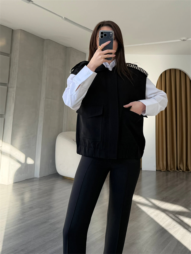 Apoleti Droplu Yelek 18101 Siyah