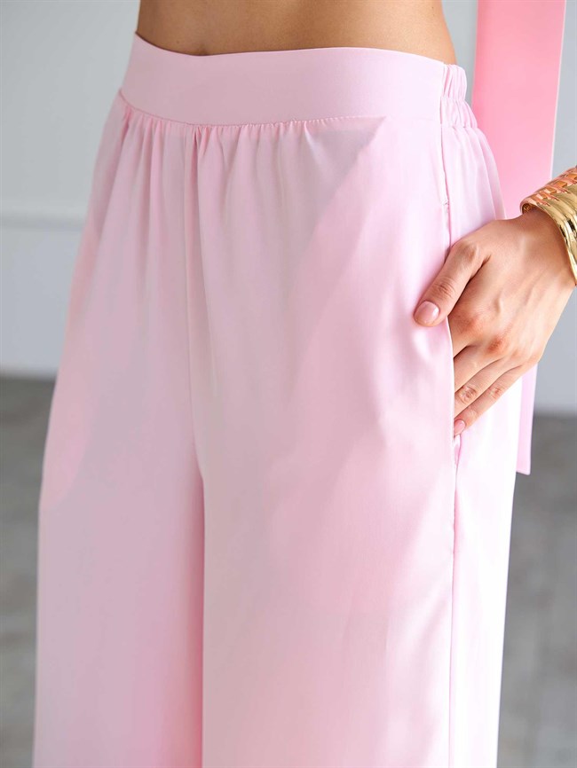 Arkası Lastikli Pantolon 031682 Pembe