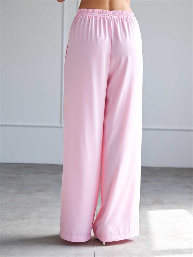 Arkası Lastikli Pantolon 031682 Pembe