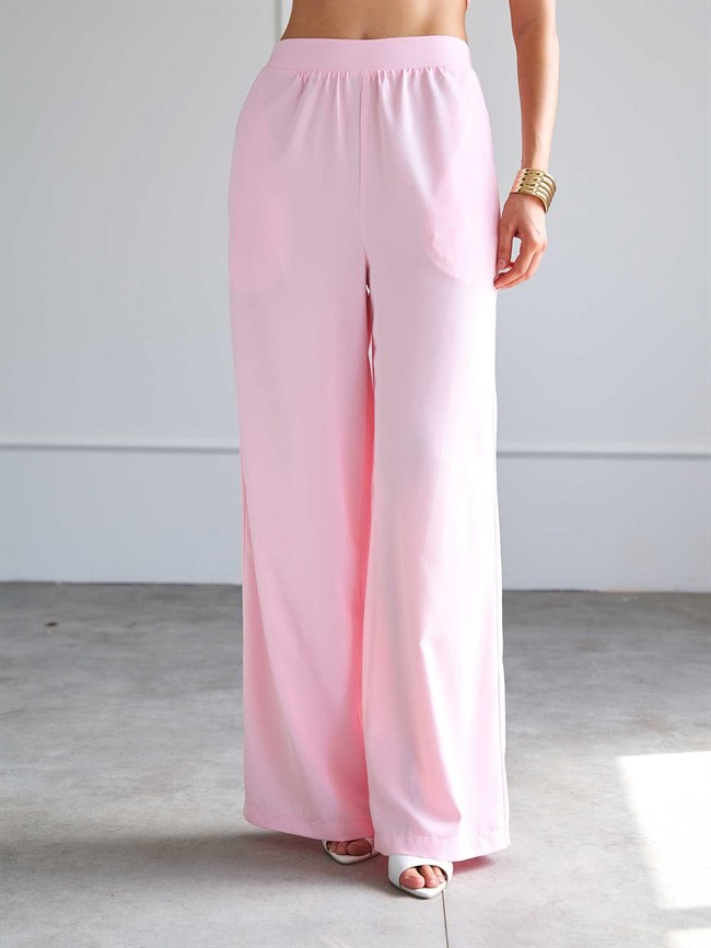Arkası Lastikli Pantolon 031682 Pembe
