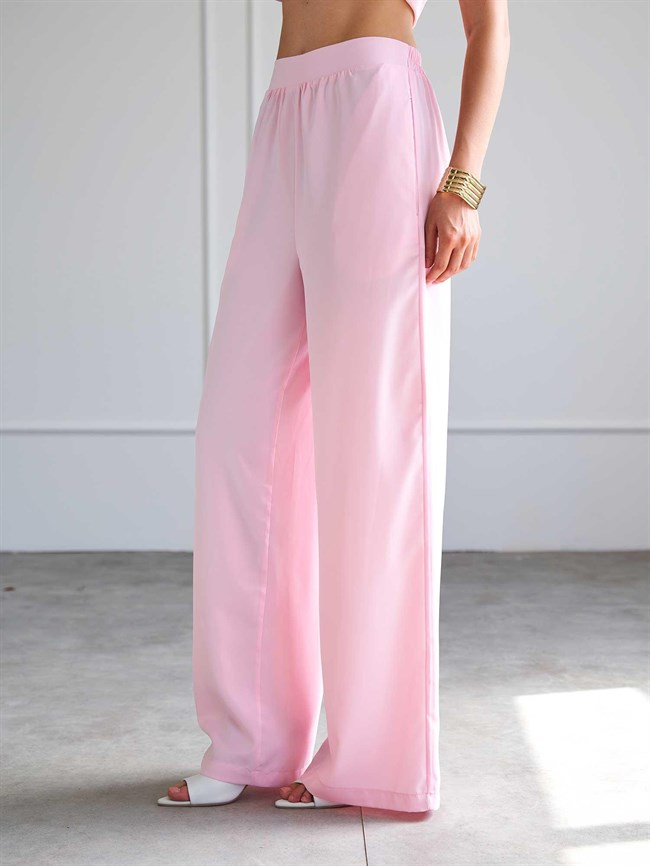 Arkası Lastikli Pantolon 031682 Pembe