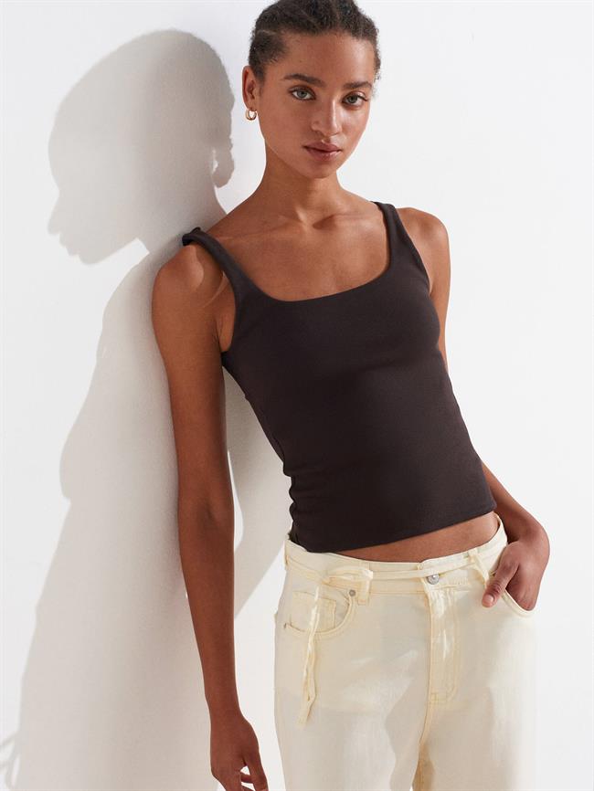 Askılı Uzun Atlet 21057 Koyu Kahve