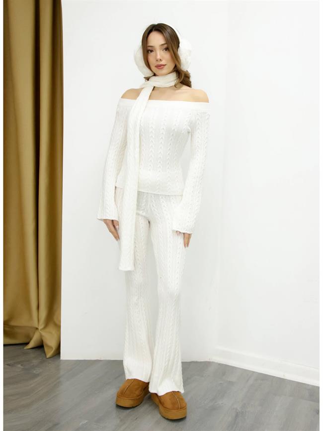 Atkılı Triko Takım 4670 Ekru