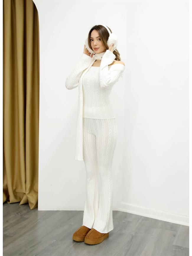 Atkılı Triko Takım 4670 Ekru