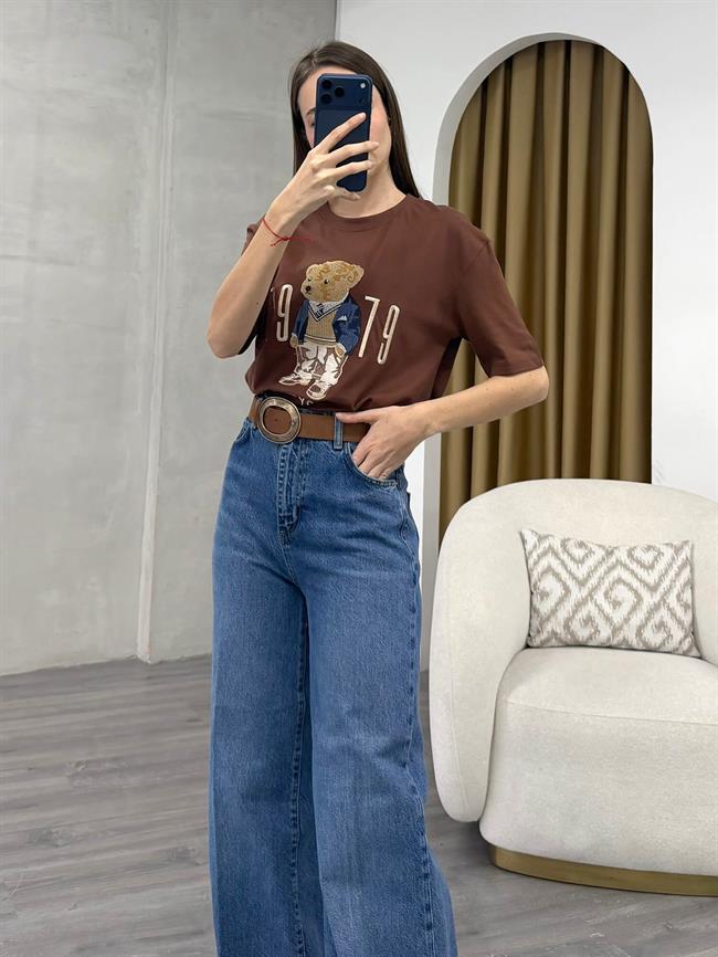 Ayıcıklı Tişört 3993 Kahve