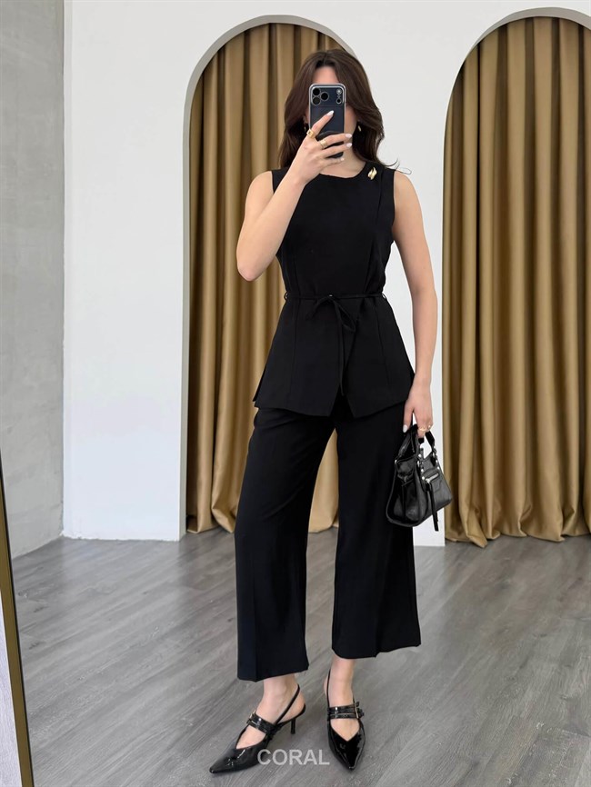 Beli Bağcıklı Yelek 18245 Siyah