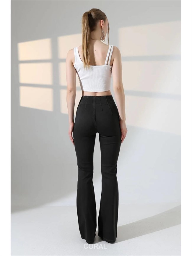 Beli Dikiş Detaylı Pantolon 7021 Kahve