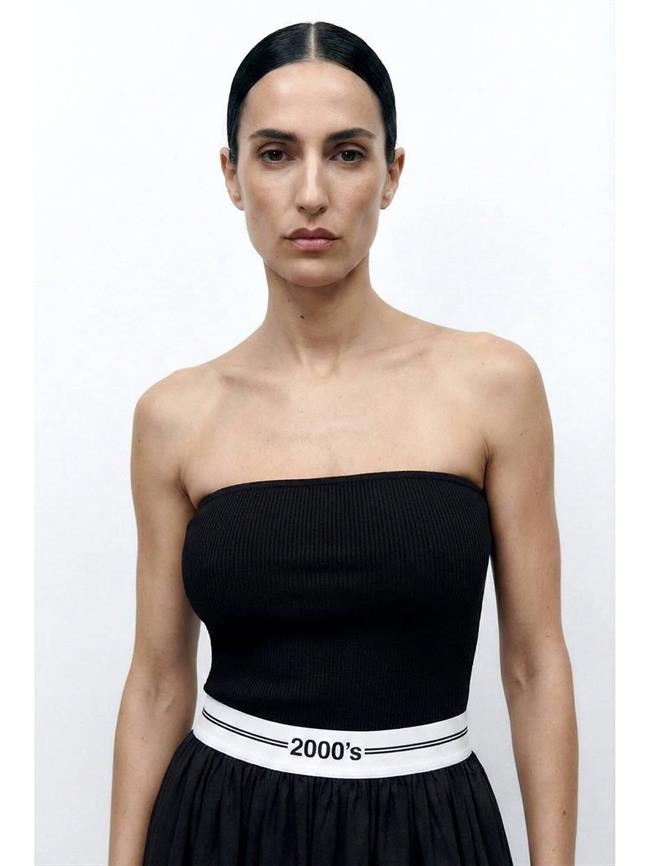 Beli Lastik Detaylı Straplez Elbise Elb01553 Siyah